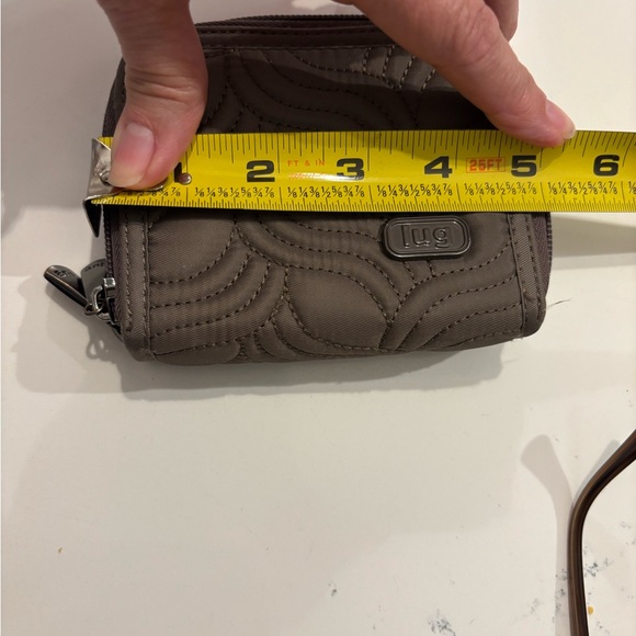 Lug Splits Compact RFID Quilted Wallet in Taupe - Picture 7 of 8